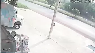 Bicyclist Hits Car Head-on From Behind