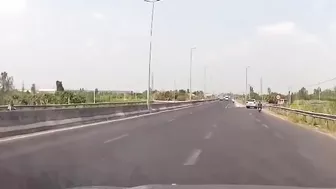 Cyclist Driving The Wrong Way On Highway Collides With Truck