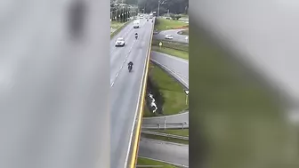 Cyclist Pushed Off Overpass By Truck