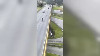 Cyclist Pushed Off Overpass By Truck