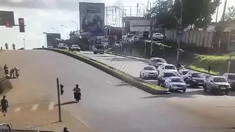 Concrete Mixer Truck Falls And Hits Car, Driver Dies On The Spot