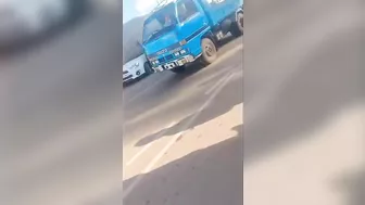 Concrete Mixer Truck Falls And Hits Car, Driver Dies On The Spot