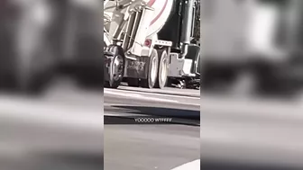 Concrete Mixer Sprays Wheelchair User Onto Sidewalk