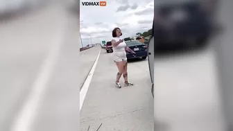 Tall Tattooed Girl Slams Another Driver And Is Caught On Video