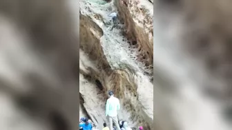 Crowds Watch Tourists Falling Off A Cliff In Ilam Province