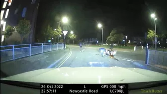 Dashcam Footage Shows Three Riders Involved In A Moped Accident