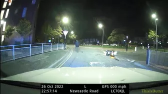 Dashcam Footage Shows Three Riders Involved In A Moped Accident