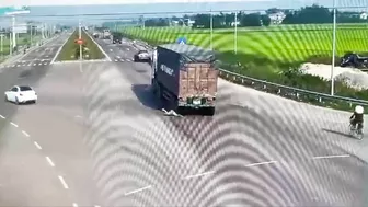 Frustrated Man Jumps Under Slow-moving Truck