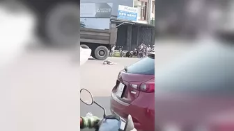 Frustrated Man Jumps Under Slow-moving Truck