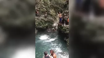 Big Rock Falls From Dominican Republic