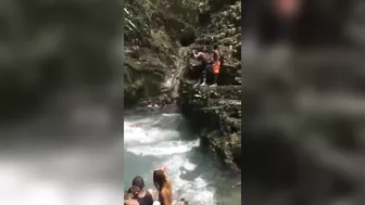 Big Rock Falls From Dominican Republic