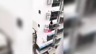 Girl Falls From Apartment While Trying To Climb