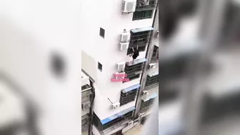 Girl Falls From Apartment While Trying To Climb