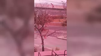 First Suicide By Falling From A Pedestrian Bridge