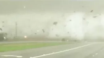 Crazy Footage Shows Pickup Truck Flipped Over By Tornado, Then D