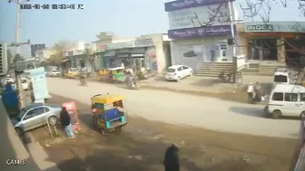 Motorcyclist Falls Directly Under The Wheels Of The Truck