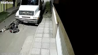 Motorcyclist Rams Parked Truck