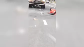 Poor Woman Shocked To See What Cement Truck Did To Her