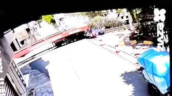 Scooter Lady Involved In Accident On Freight Train