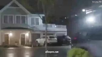 Shocking Moment Two Thieves Crash Their SUV Into A House In New Jersey