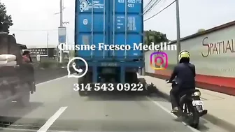 Stupid Motorcyclist Hits Head On By Truck