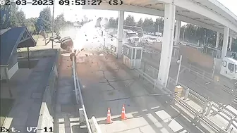 The Video Captured The Horrific Accident At The Toll Booth.