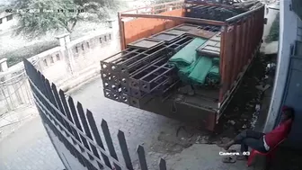 The Motorcyclist Crashed Into The Back Of A Truck.