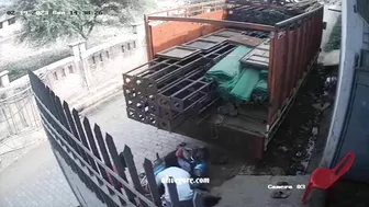 The Motorcyclist Crashed Into The Back Of A Truck.