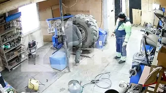 Tire Worker Killed When Truck Wheel Explodes. Russia