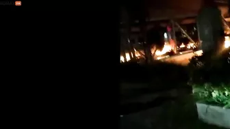 Train Hits Truck Stuck On Tracks, Causing Huge Fireball