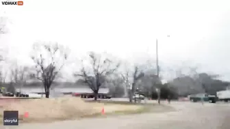 The Train Hit The Truck With A Huge Concrete Beam.