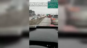 Truck Rollover Accident. New York City, USA