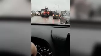 Truck Rollover Accident. New York City, USA