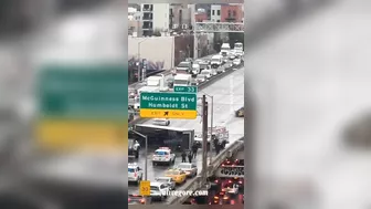 Truck Rollover Accident. New York City, USA