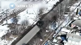 Ukrainians Attack Russian Truck With Rocket Launcher
