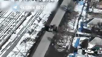 Ukrainians Attack Russian Truck With Rocket Launcher