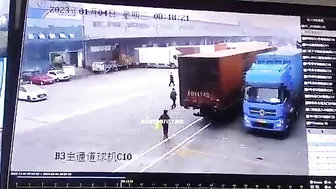 Woman Trapped Between Truck And Car