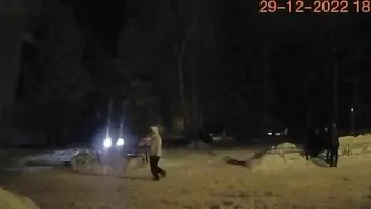 A Woman Lies On The Street, Crushed By A Passing Car. Russia