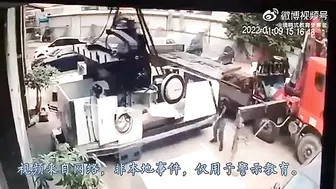 Worker Crushed To Death By Falling Machine
