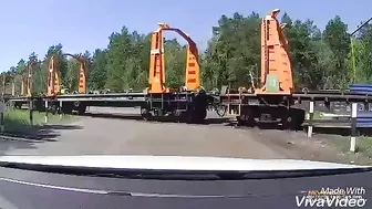 Semi Truck Tries To Drive Over Train Tracks