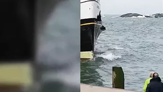 700-ton Ferry Heading For Wales Crashes Into Harbour Wall