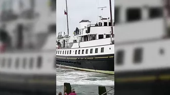 700-ton Ferry Heading For Wales Crashes Into Harbour Wall