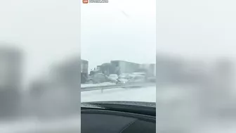 100 Cars Piled Up In Buffalo, New York, Creating A Doomsday Scene