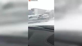 100 Cars Piled Up In Buffalo, New York, Creating A Doomsday Scene
