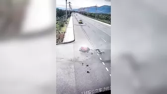 Bicyclist Falls And Suffers Burns