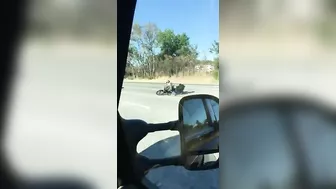 The Cyclist Began To Stagger And Fell Safely