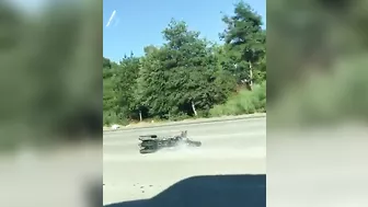 The Cyclist Began To Stagger And Fell Safely