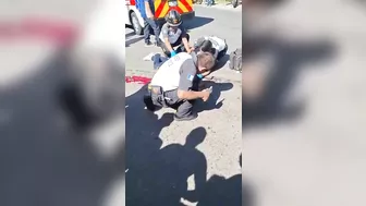 Bicyclist Hits Truck And Is Pierced By Mirror