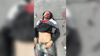Cyclist Drops His Eyes After Failing To Notice Lorry