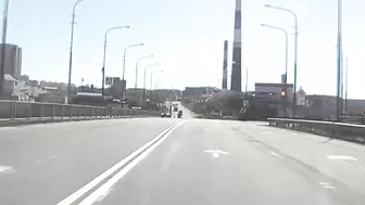 The Driver Of A Box Truck Left The Road And Hit The Guardrail